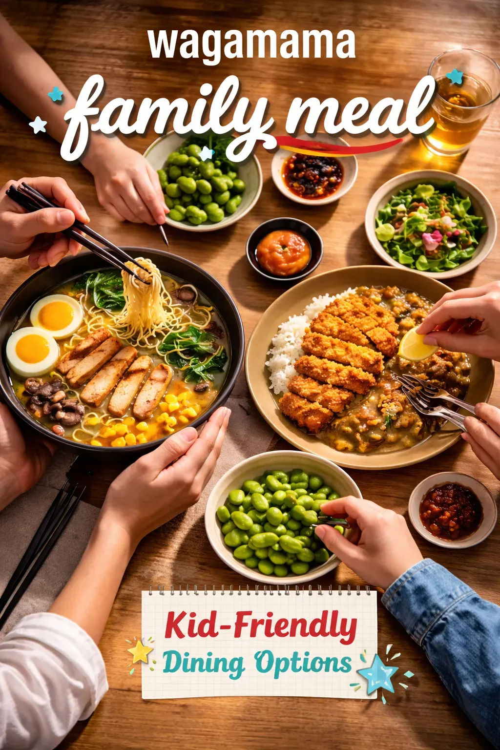 A shared meal at a Wagamama restaurant